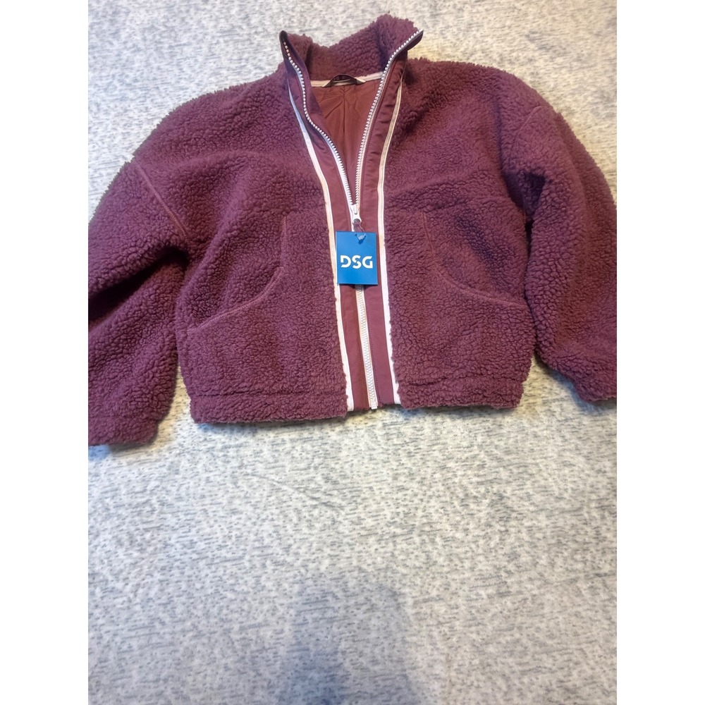 DSG Girls Cozy Fleece Full Zip Jacket Rose Coffee Kids Size M 10-12‎ NWT